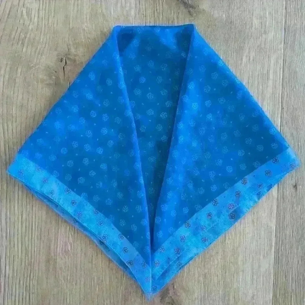 Vintage Symphony Scarf Made in Italy Blue and Red Floral Scarf